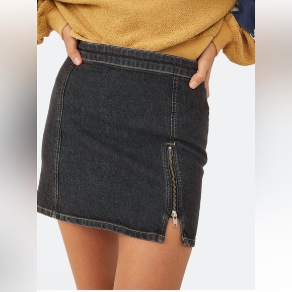 Free People Midnight Magic Denim Skirt with Zipper - Picture 1 of 7